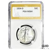 1934-S Walking Liberty Half Dollar PGA MS64