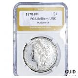 1878 8TF Morgan Silver Dollar PGA Brilliant UNC PL