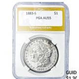1883-S Morgan Silver Dollar PGA AU55