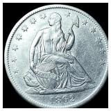 1862-S Silver Seated Liberty Half Dollar  CHOICE