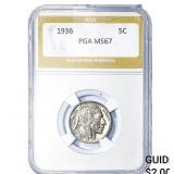 1936 Buffalo Nickel PGA MS67