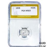 1838 Seated Liberty Half Dime PGA MS63