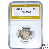 1919-S Buffalo Nickel PGA MS65