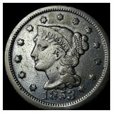 1853 Braided Hair Large Cent LIGHTLY CIRCULATED