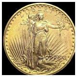 1908 No Motto $20 Saint-Gaudens Gold Double Eagle