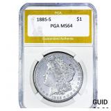 1885-S Morgan Silver Dollar PGA MS64