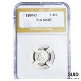 1860-O Seated Liberty Half Dime PGA MS65