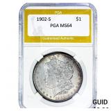 1902-S Morgan Silver Dollar PGA MS64