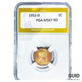 1952-D Wheat Cent PGA MS67 RD