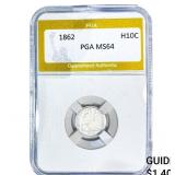 1862 Seated Liberty Half Dime PGA MS64