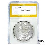 1879-S Morgan Silver Dollar PGA MS65