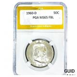 1960-D Franklin Half Dollar PGA MS65 FBL