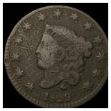 1829 Med. Letters Coronet Head Large Cent  NICELY