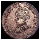 1929 India Princley States Copper 1/4 Anna