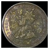 1920 Ceylon Silver 25 Cents