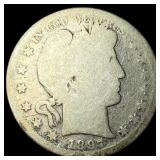1897 Silver Barber Quarter NICELY CIRCULATED