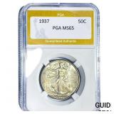 1937 Walking Liberty Half Dollar PGA MS65