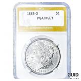 1885-O Morgan Silver Dollar PGA MS63
