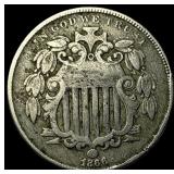 1866 Shield Nickel LIGHTLY CIRCULATED