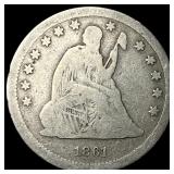 1861 Seated Liberty Quarter NICELY CIRCULATED