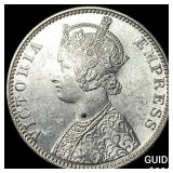 1901 British India Silver 1 Rupee CHOICE AU