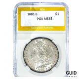 1881-S Morgan Silver Dollar PGA MS65