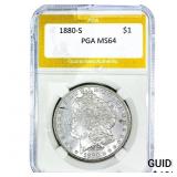 1880-S Morgan Silver Dollar PGA MS64