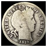 1913-S Silver Barber Dime NICELY CIRCULATED