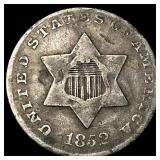 1852 Silver Three-Cent Piece LIGHTLY CIRCULATED