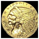 1910 Indian Head Gold $2.50 Quarter Eagle UNCIRCUL