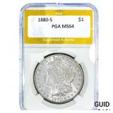 1880-S Morgan Silver Dollar PGA MS64
