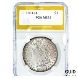 1881-O Morgan Silver Dollar PGA MS65