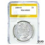 1904-O Morgan Silver Dollar PGA MS65