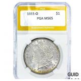 1881-O Morgan Silver Dollar PGA MS65