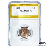 1909 Wheat Cent PGA MS65 RD