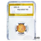 1951-D Wheat Cent PGA MS67 RD