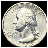 1934-D Silver Washington Quarter CLOSELY UNCIRCULA