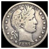 1897 Barber Quarter Dollar NEARLY UNCIRCULATED