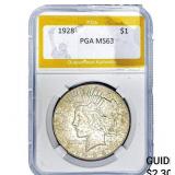 1928 Silver Peace Dollar PGA MS63