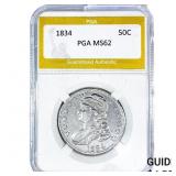 1834 Capped Bust Half Dollar PGA MS62