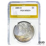 1885-O Morgan Silver Dollar PGA MS63+
