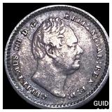 1834 Great Britain SIlver 1 1/2 Pence KM 719