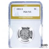1921-S Buffalo Nickel PGA F15