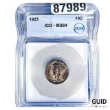 1923 Mercury Silver Dime ICGS MS64