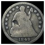 1849 Seated Liberty Half Dime NICELY  CIRCULATED