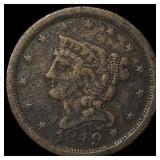 1849 Braided Hair Half Cent NEARLY  UNCIRCULATED