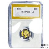 1916 Mercury Silver Dime PGA MS66 FSB