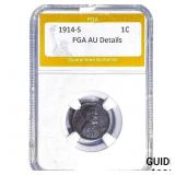 1914-S Wheat Cent PGA AU Details