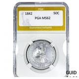1842 Seated Liberty Half Dollar PGA MS62