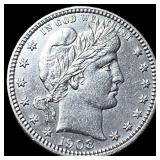 1908-S Silver Barber Quarter UNCIRCULATED